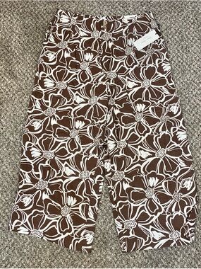 Haver + Blair Linen Rayon Blend Wide Leg Crop Pants